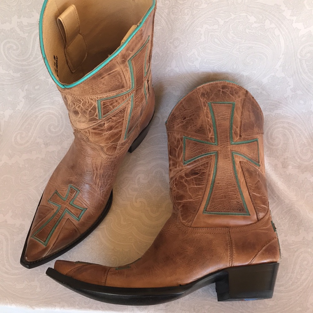 Old Gringo Brown and Teal Heeled Boots - Picture 13 of 13
